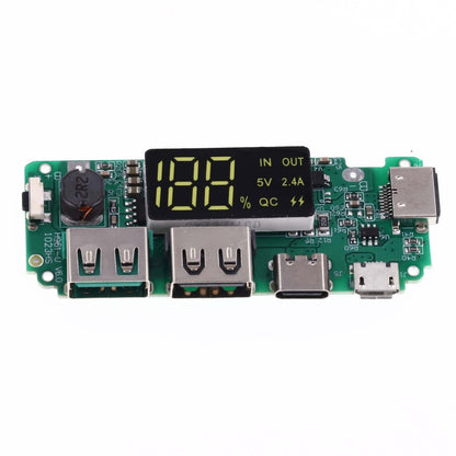 LED Dual USB 5V 2.4A 2A 1A Micro/Type-C USB Mobile Power Bank 18650 Charging Module Lithium Battery Charger Board Circuit Protection