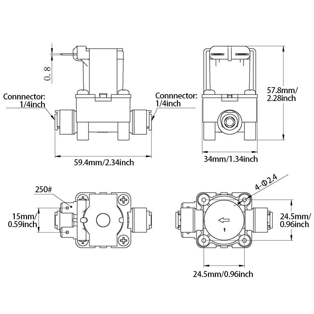 DC24 Normally closed Electric Solenoid Valve Magnetic Water Air Inlet Flow Switch