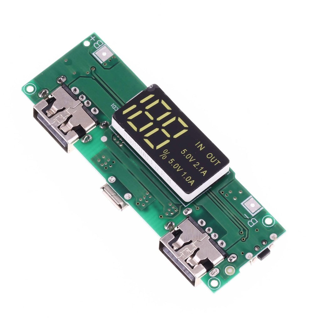 LED Dual USB 5V 2.4A 2A 1A Micro/Type-C USB Mobile Power Bank 18650 Charging Module Lithium Battery Charger Board Circuit Protection