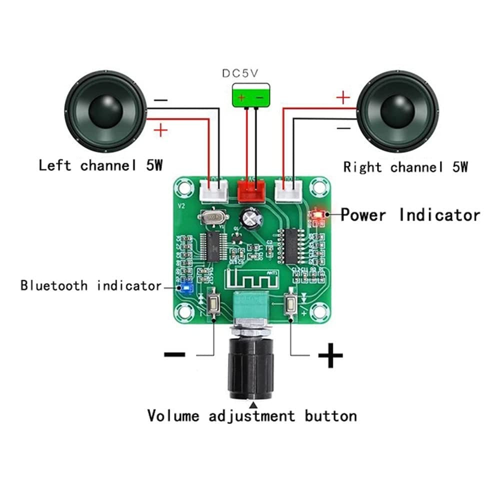 Mini PAM8403 5V Power Audio Amplifier Board 2 Channel 2 * 3W Volume Control / USB Power