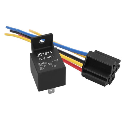 Waterproof Automotive Relay 12V 5Pin 40A Car Relay 12V 5Pin With Relay Socket  JD1914