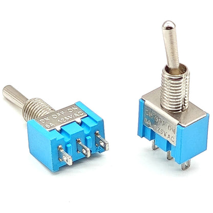 5pcs 6MM Reset Latching Toggle Switch MTS-102 5A 6A 125V 3A 250 AC Mini 3 6PIN ON-ON ON-OFF-ON Rocker Switch Lights Motors