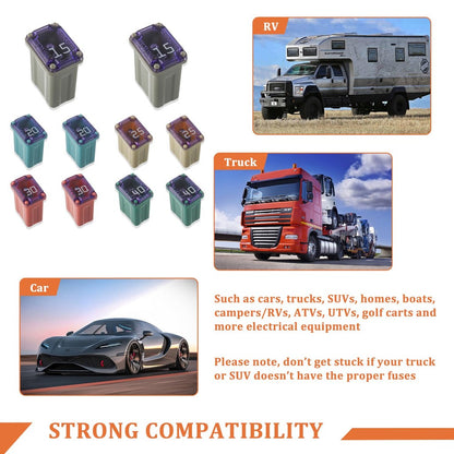 1PC PEC 15A 20A 25A 30A 40A Rectangle Car Fuse Square Auto FuseTube for Ford Mondeo Corola Mini Short Size