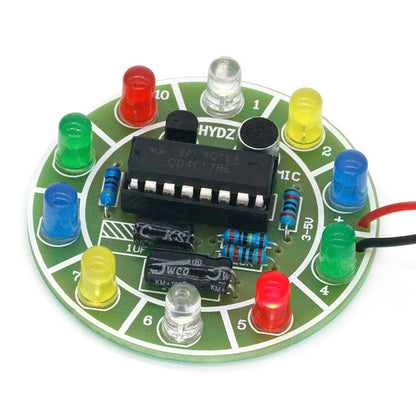 Fulabs CD4017 Colorful Voice Control Rotating LED Light Kit Electronic Manufacturing DIY Kit Spare Parts Student Laboratory