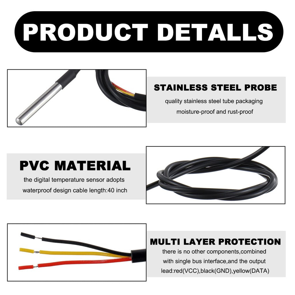 Waterproof Temperature Sensor DS18B20 Module