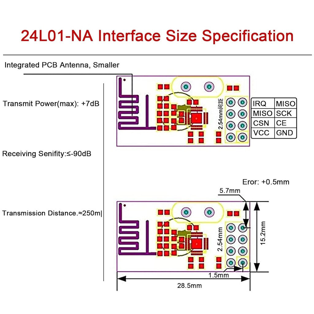 Mini NRF24L01+PA+LNA 2.4ghz Wireless Module Plus Pa lna 1000 Meters For Arduino