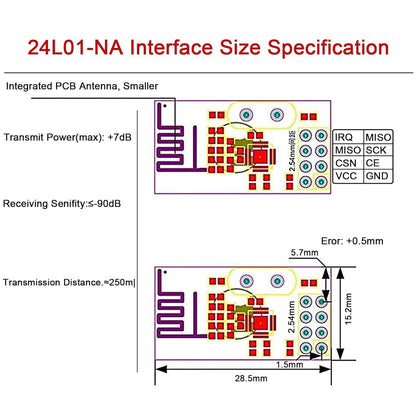 Mini NRF24L01+PA+LNA 2.4ghz Wireless Module Plus Pa lna 1000 Meters For Arduino