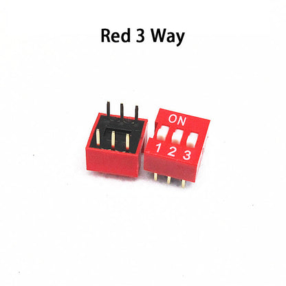 Fulabs 10PCS Slide Type Switch Module 1 2 3 4 5 6 7 8 9 10 12 Bit 2.54mm Position Way DIP Red Pitch Toggle Switch Red Snap Switch