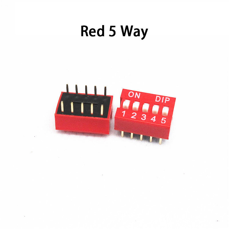 Fulabs 10PCS Slide Type Switch Module 1 2 3 4 5 6 7 8 9 10 12 Bit 2.54mm Position Way DIP Red Pitch Toggle Switch Red Snap Switch