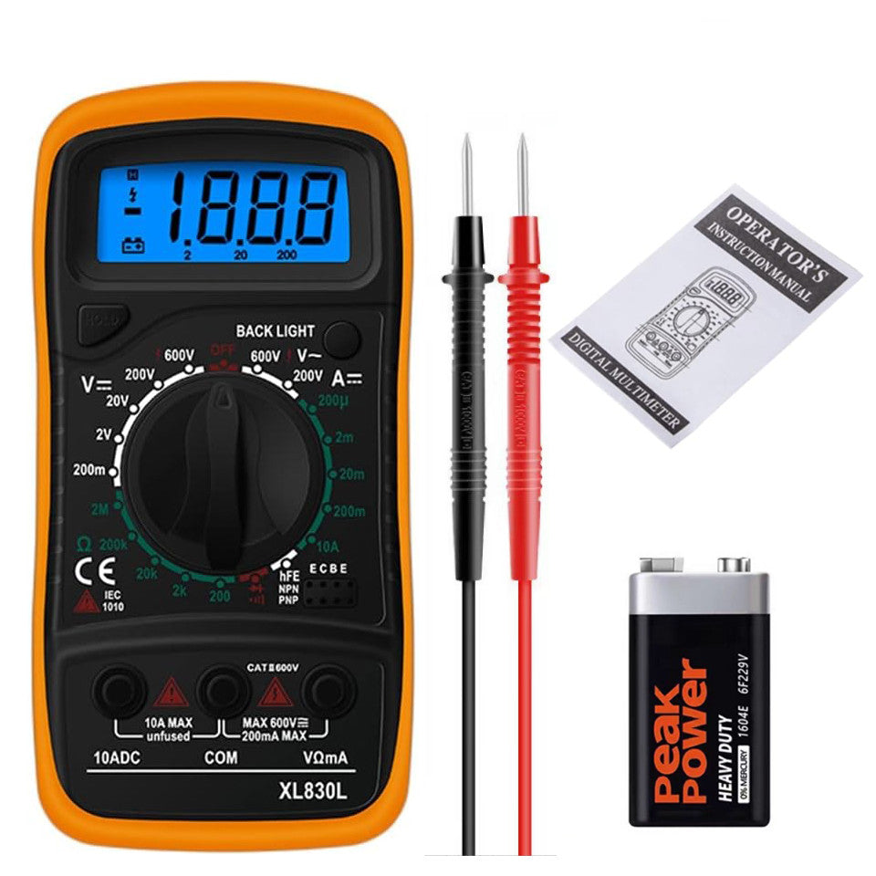 XL830L Digital Multimeter High Precision Digital Display Multimeter Electrician Multi-Function Resistance Voltage Measurement Instrument