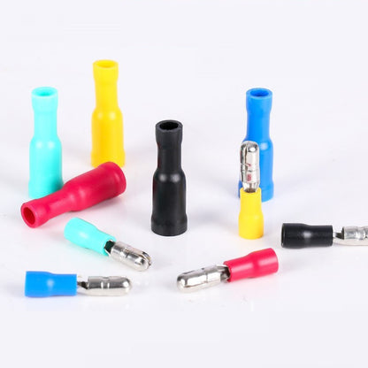 Five colour Wire electrical insulation connector crimper bullet head terminal 22 ~ 16 AWG wiring 50 = 25 male+25 female