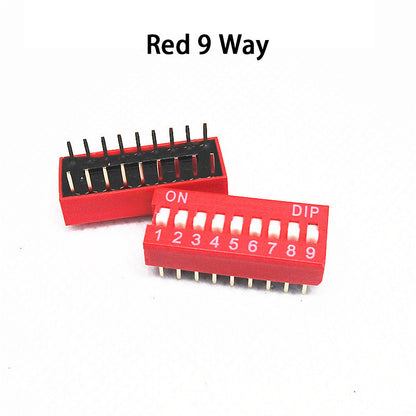 Fulabs 10PCS Slide Type Switch Module 1 2 3 4 5 6 7 8 9 10 12 Bit 2.54mm Position Way DIP Red Pitch Toggle Switch Red Snap Switch