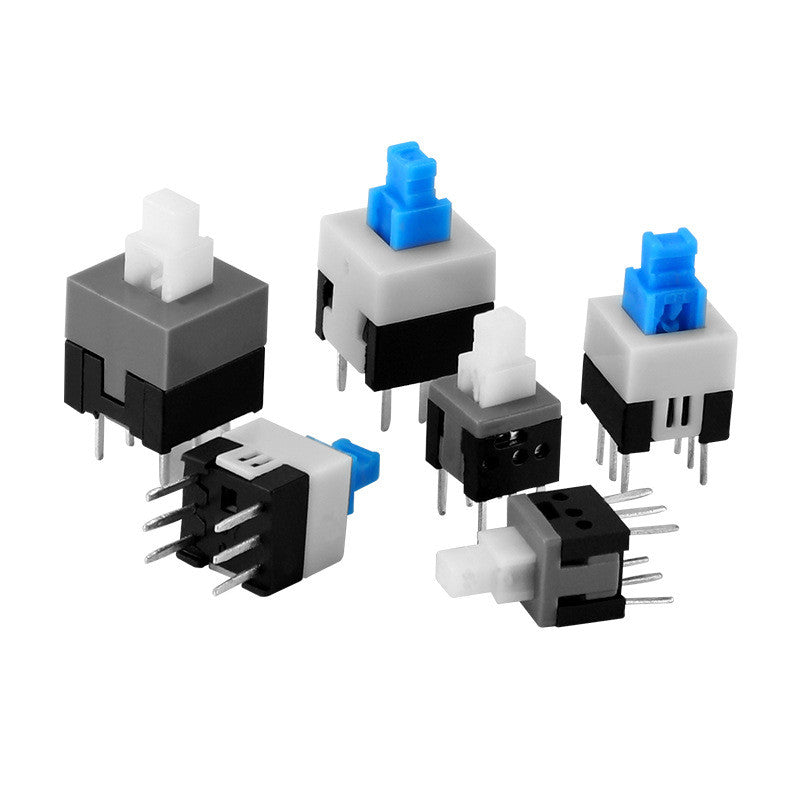 10Pcs Self Locking / UNlock Push Tactile Power Micro Switch 6 Pin Button Switches Free Shipping 5.8x5.8 7x7 8x8 8.5x8.5mm