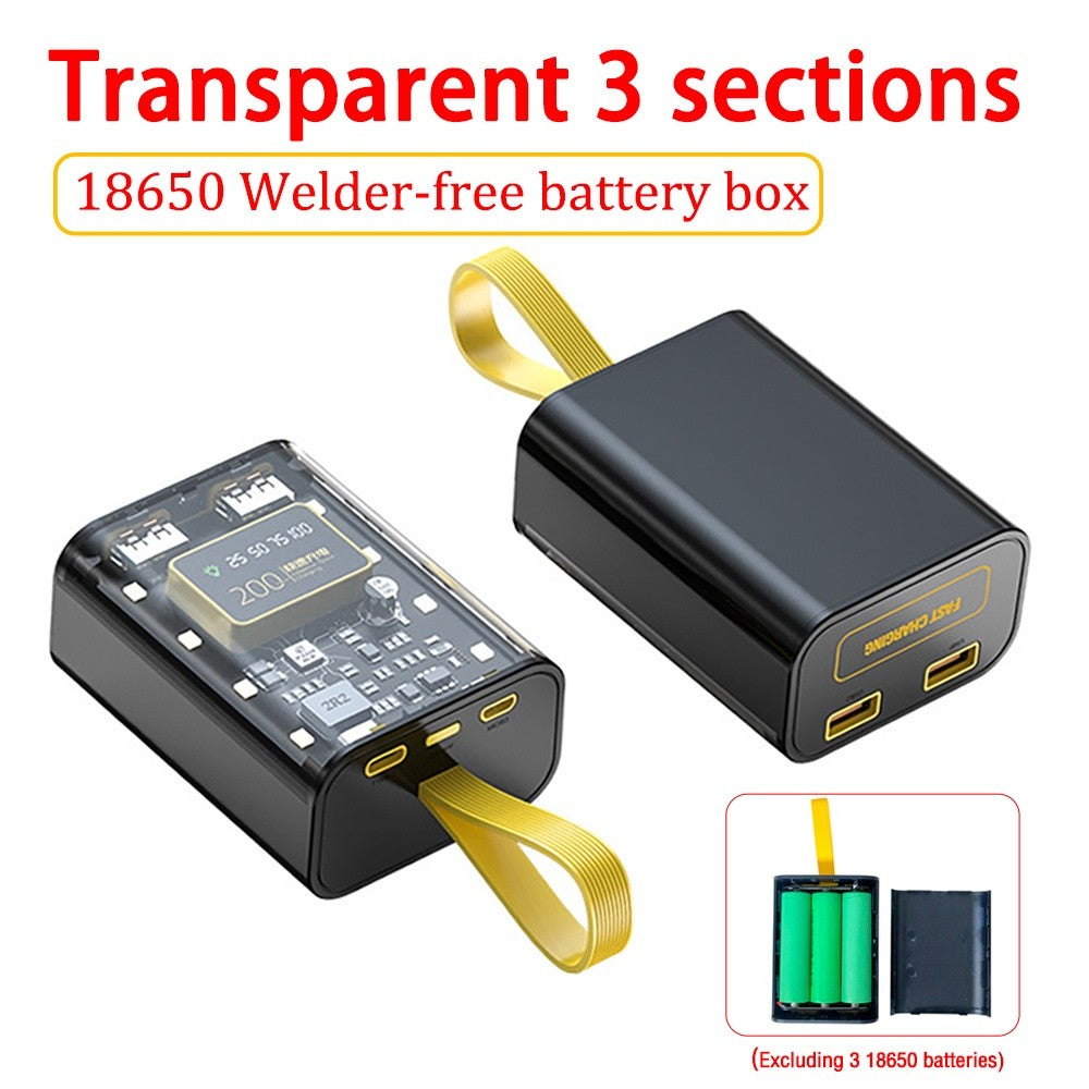 18650 Battery Charger DIY Power Bank Box Fast Charging With Night Light Charge Powerbank Case