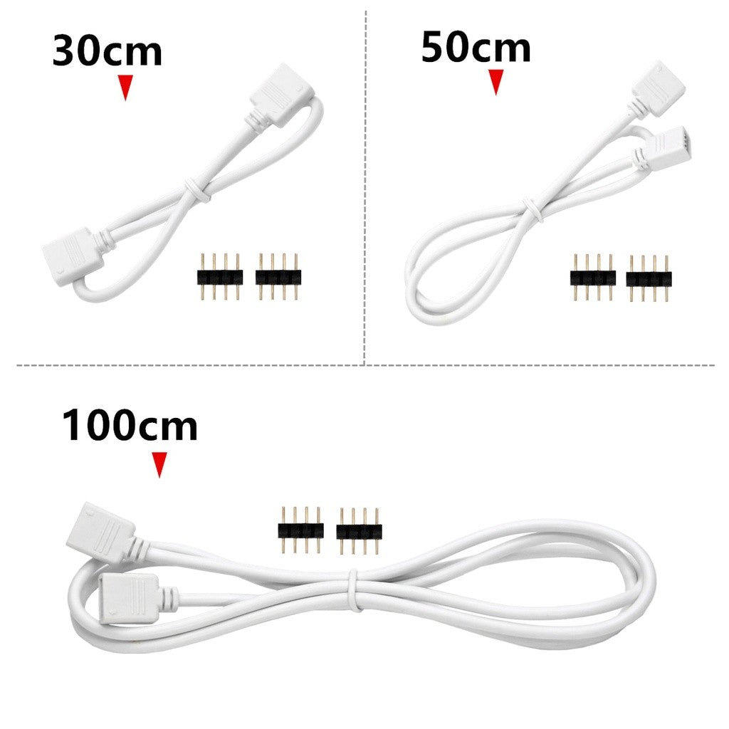 1pcs 4 PIN RGB led connector Extension Cable cord Wire + 4pin connectors for SMD 5050 3528 RGB LED Strip light