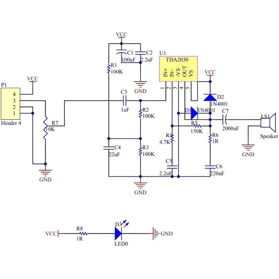 Audio Amplifier Board Module TDA2030 TDA2030A 6-12V 18W Single Amp Power Supply