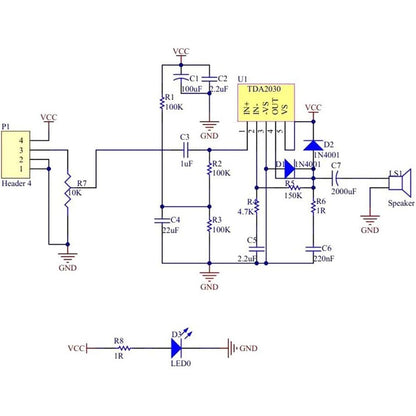 Audio Amplifier Board Module TDA2030 TDA2030A 6-12V 18W Single Amp Power Supply