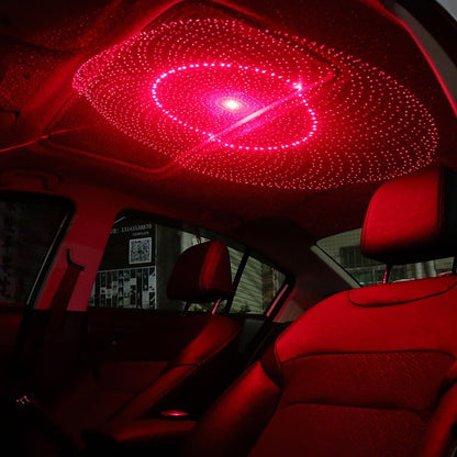 Universal USB LED Star Projector Neon Atmosphere Ambient Lamp Car Roof Interior Light Laser Red Purple Green