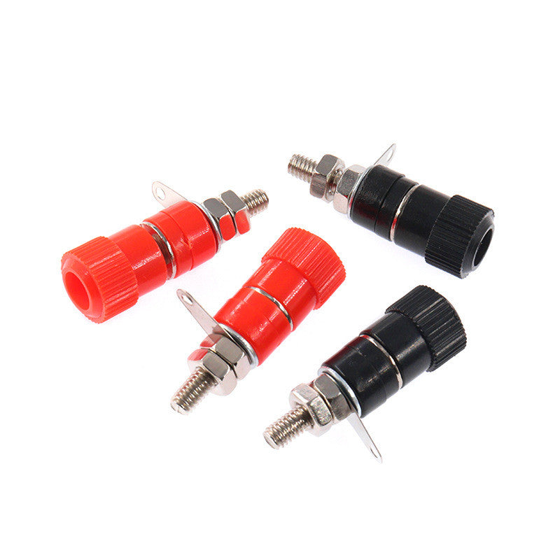 10Pcs JS-910B 4mm Amplifier Terminal Connector Binding Post Banana Plug Jack Mount Black Red