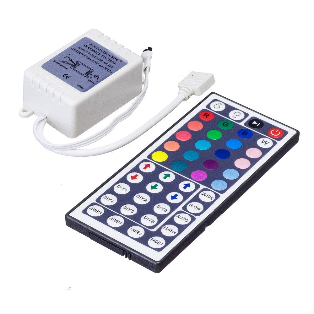 Fulabs 24 Key /44 Key LED Controller RGB Controller LED Lighting Controller Infrared Remote Control Dimmer 6A para sa RGB 3528 5050 SMD3528/2835/5630/3014 RGB LED Strip Controller