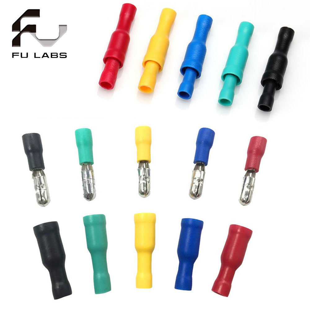 Five colour Wire electrical insulation connector crimper bullet head terminal 22 ~ 16 AWG wiring 50 = 25 male+25 female