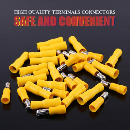 Five colour Wire electrical insulation connector crimper bullet head terminal 22 ~ 16 AWG wiring 50 = 25 male+25 female
