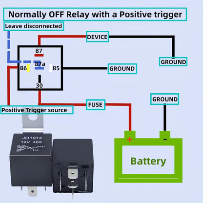 Waterproof Automotive Relay 12V 5Pin 40A Car Relay 12V 5Pin With Relay Socket  JD1914