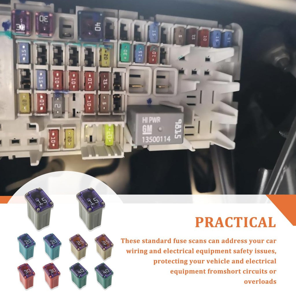 1PC PEC 15A 20A 25A 30A 40A Rectangle Car Fuse Square Auto FuseTube for Ford Mondeo Corola Mini Short Size