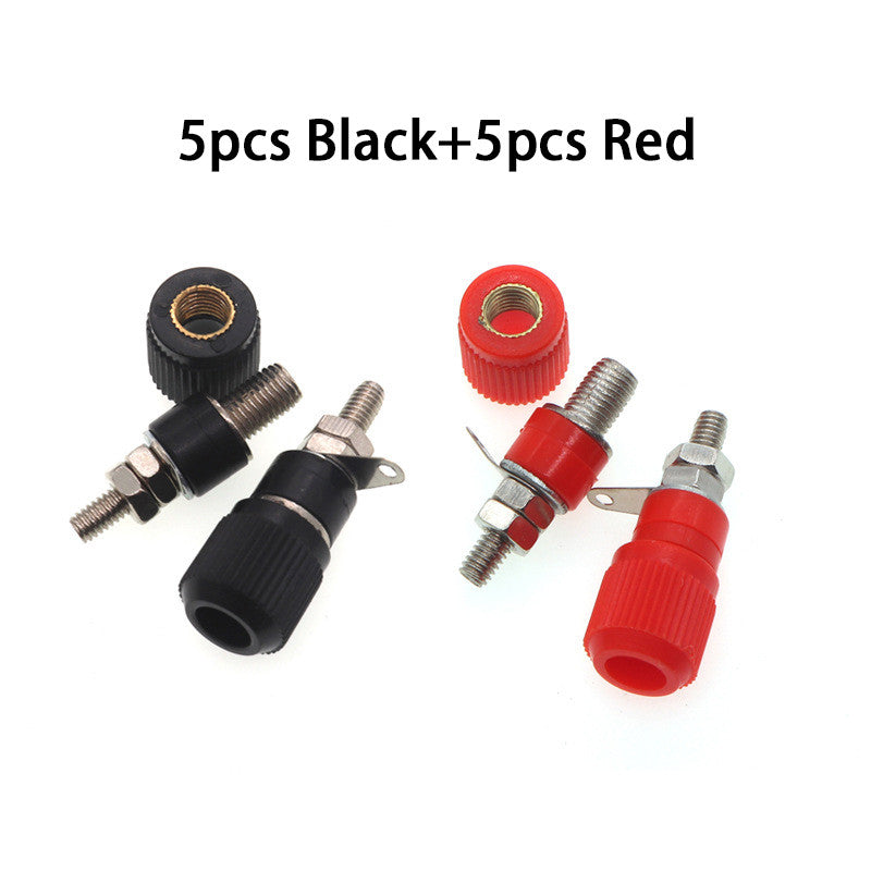 10Pcs JS-910B 4mm Amplifier Terminal Connector Binding Post Banana Plug Jack Mount Black Red