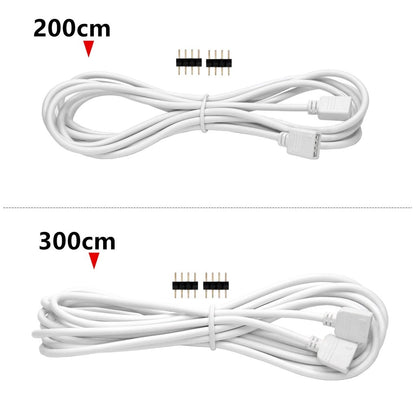 1pcs 4 PIN RGB led connector Extension Cable cord Wire + 4pin connectors for SMD 5050 3528 RGB LED Strip light
