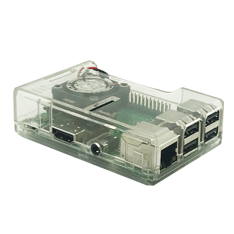 1pcs Raspberry Pi Clear Case Enclosure with Fan for Raspberry Pi 3 3B/3B+