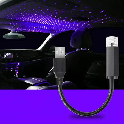 Universal USB LED Star Projector Neon Atmosphere Ambient Lamp Car Roof Interior Light Laser Red Purple Green