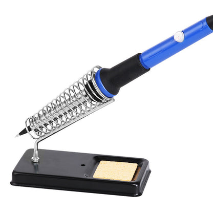 1pcs C4 Heavy-Duty Soldering Iron Stand │ Angled Spring Holder + Cleaning Sponge │ Stable Rubber-Grip Base