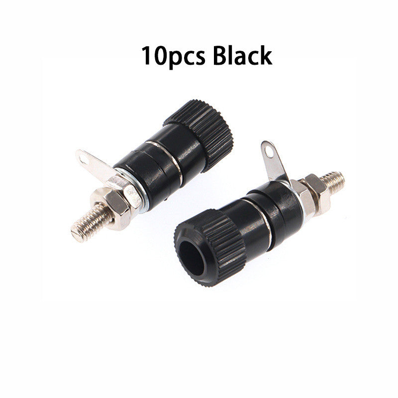 10Pcs JS-910B 4mm Amplifier Terminal Connector Binding Post Banana Plug Jack Mount Black Red