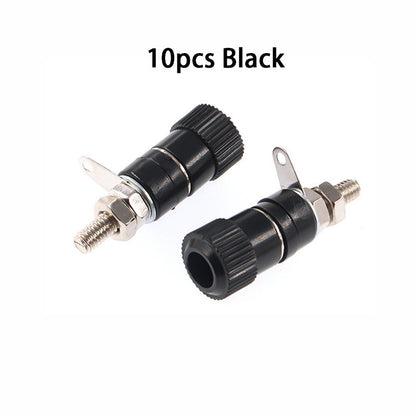 10Pcs JS-910B 4mm Amplifier Terminal Connector Binding Post Banana Plug Jack Mount Black Red