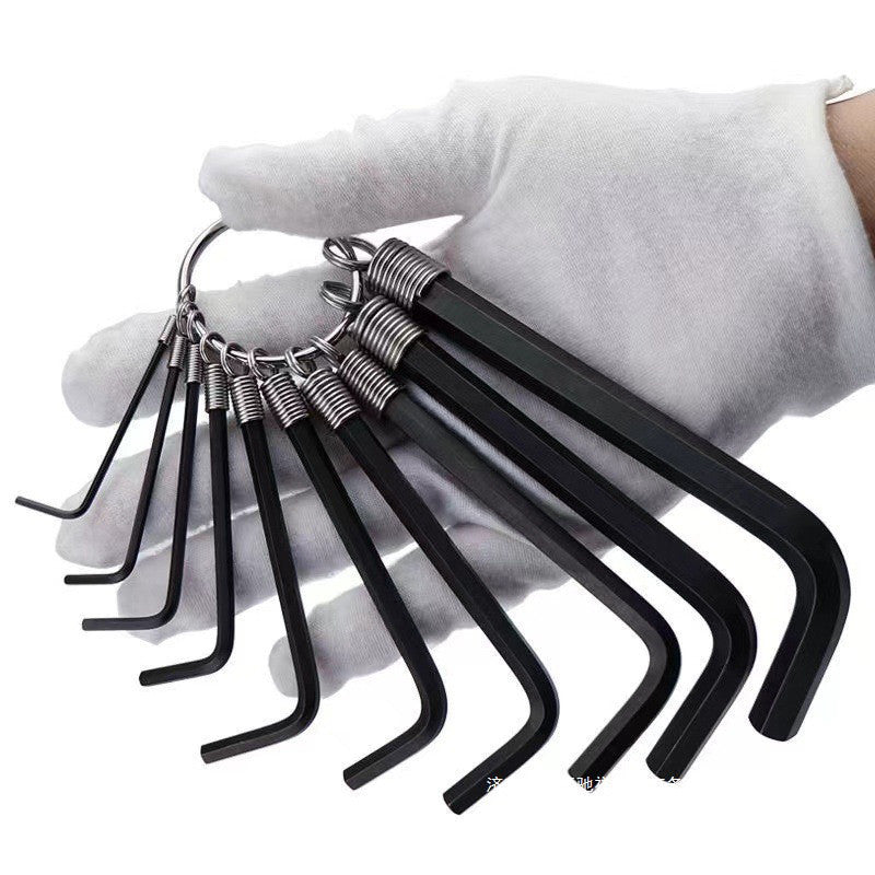 Fulabs 10PCS Hex Key Set On Ring Allen Wrench (1.5,2,2.5,3,4,5,5.5,6,8,10mm) 10 in 1 kit