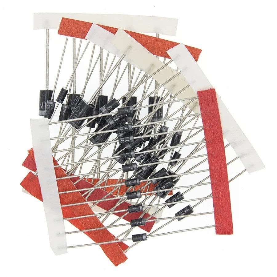 100pcs Diode Assorted Kit 8 Values DIY Electronic Components Diode Assortment Standard Recovery Power Rectifier Diode1N4148 1N4007 FR107 FR207 1N5819 1N5399 1N5408 1N5822