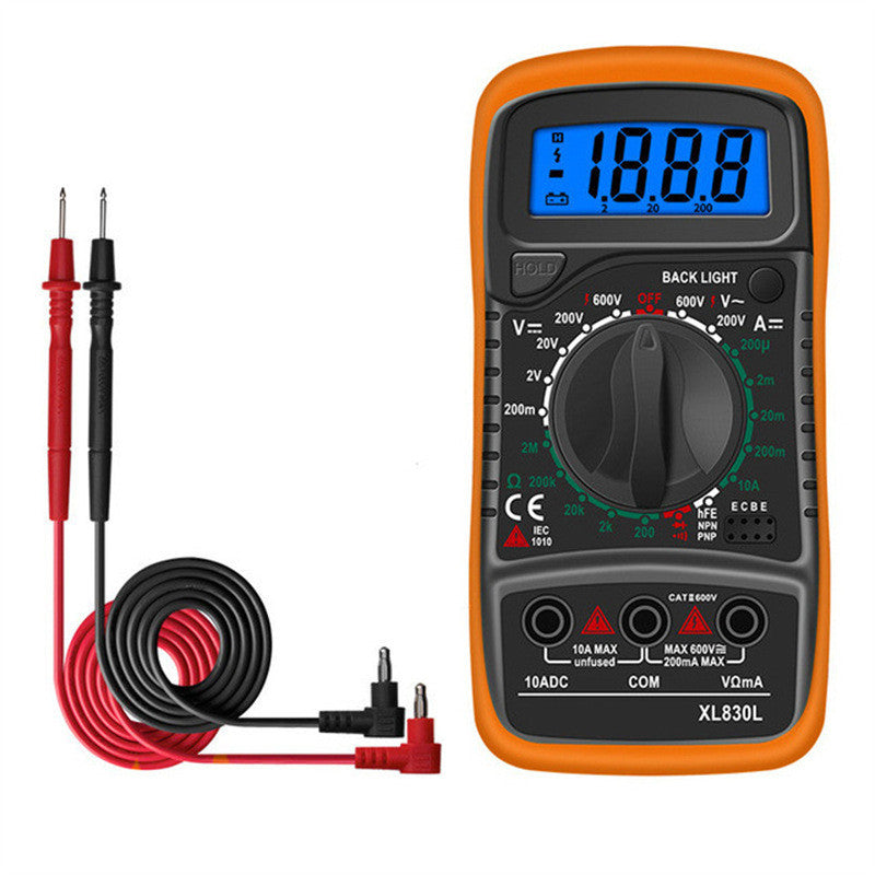 XL830L Digital Multimeter High Precision Digital Display Multimeter Electrician Multi-Function Resistance Voltage Measurement Instrument