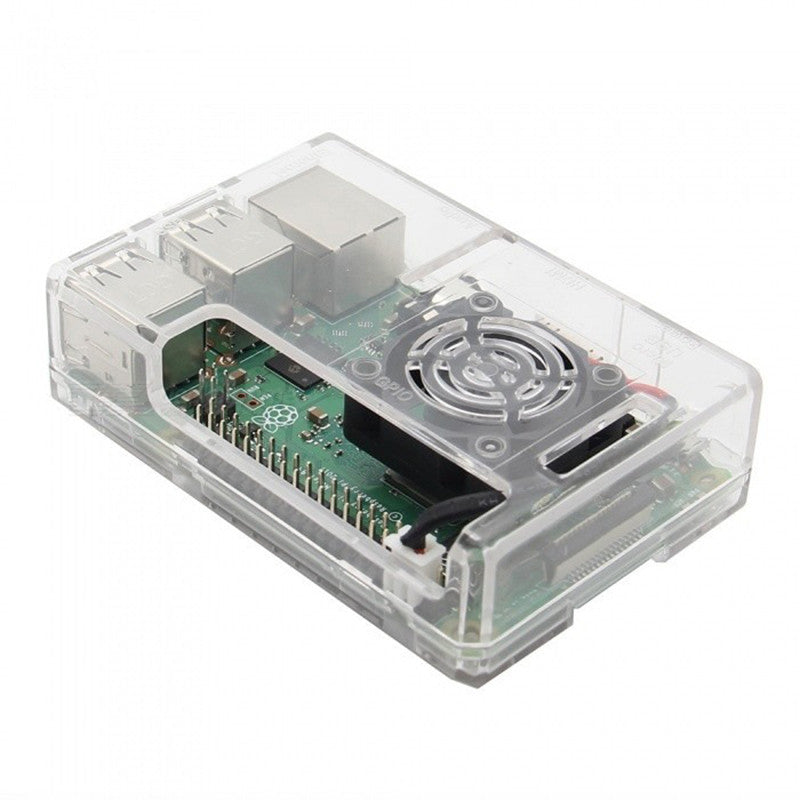 1pcs Raspberry Pi Clear Case Enclosure with Fan for Raspberry Pi 3 3B/3B+
