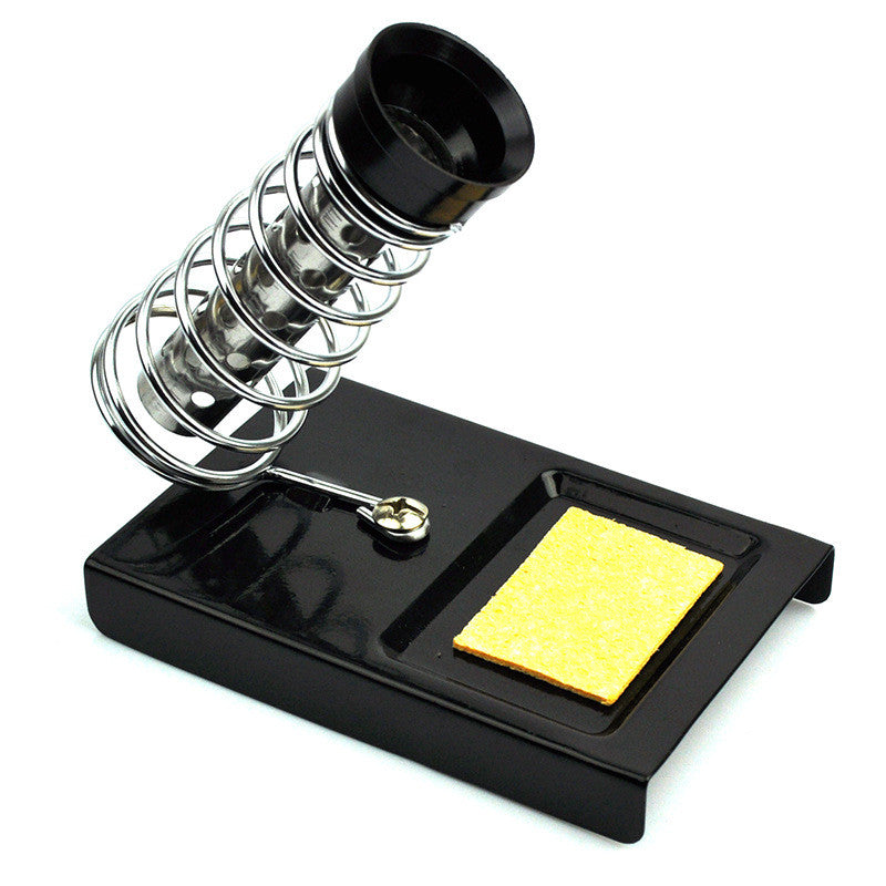 1pcs C4 Heavy-Duty Soldering Iron Stand │ Angled Spring Holder + Cleaning Sponge │ Stable Rubber-Grip Base