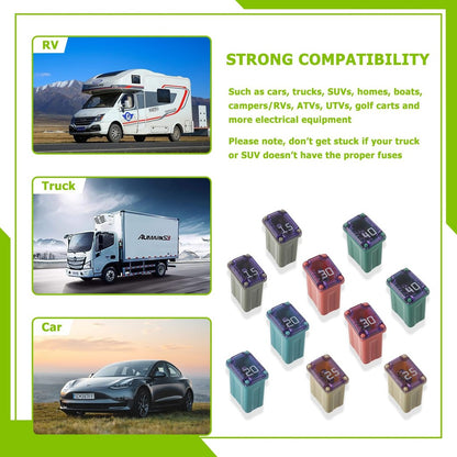 1PC PEC 15A 20A 25A 30A 40A Rectangle Car Fuse Square Auto FuseTube for Ford Mondeo Corola Mini Short Size