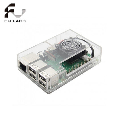 1pcs Raspberry Pi Clear Case Enclosure with Fan for Raspberry Pi 3 3B/3B+