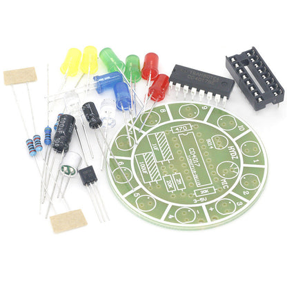 Fulabs CD4017 Colorful Voice Control Rotating LED Light Kit Electronic Manufacturing DIY Kit Spare Parts Student Laboratory