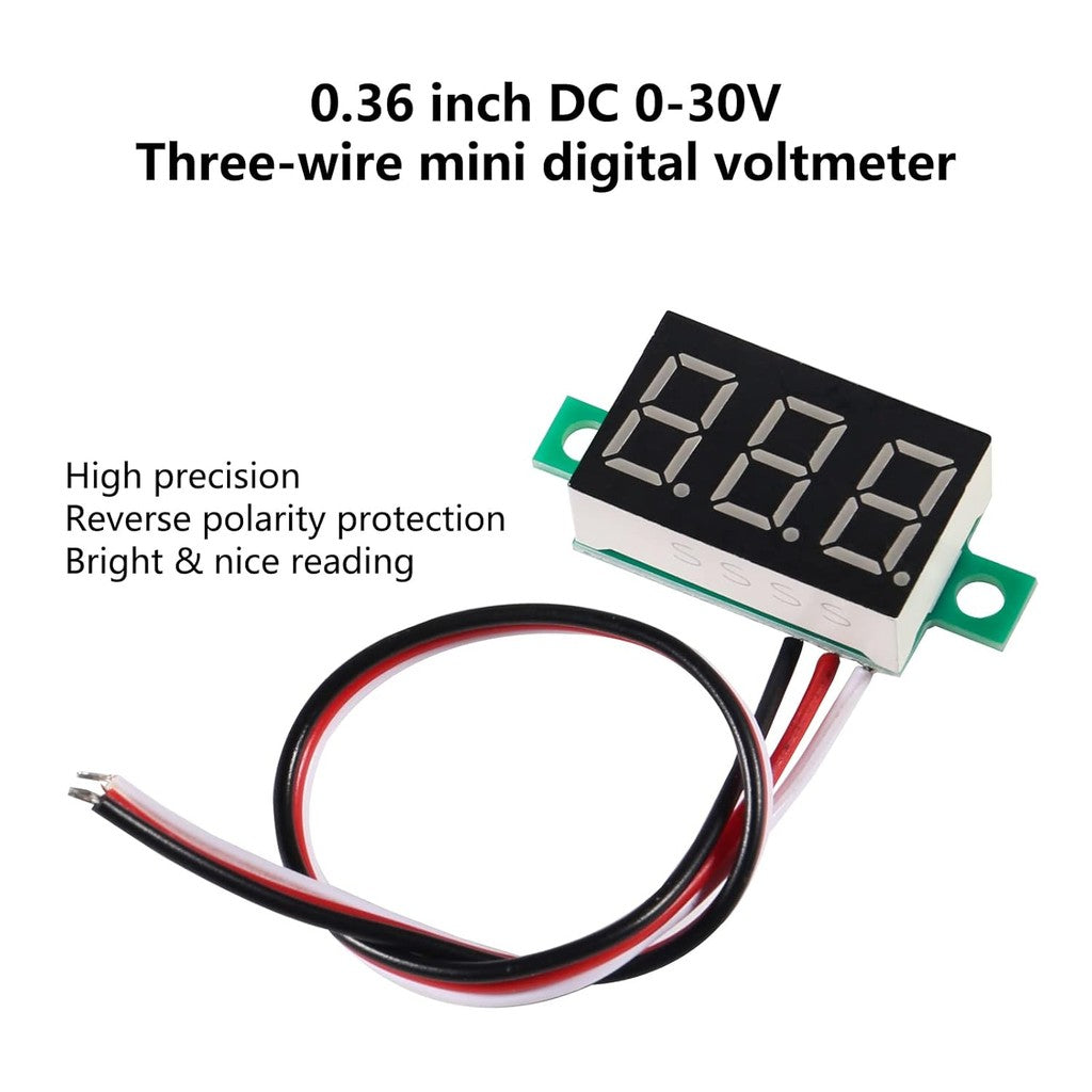 0.28 0.36 0.56 Inch 2.5V-40V Mini Digital Voltmeter Voltage Tester Meter RED/BLUE/YELLOW/GREEN LED Screen