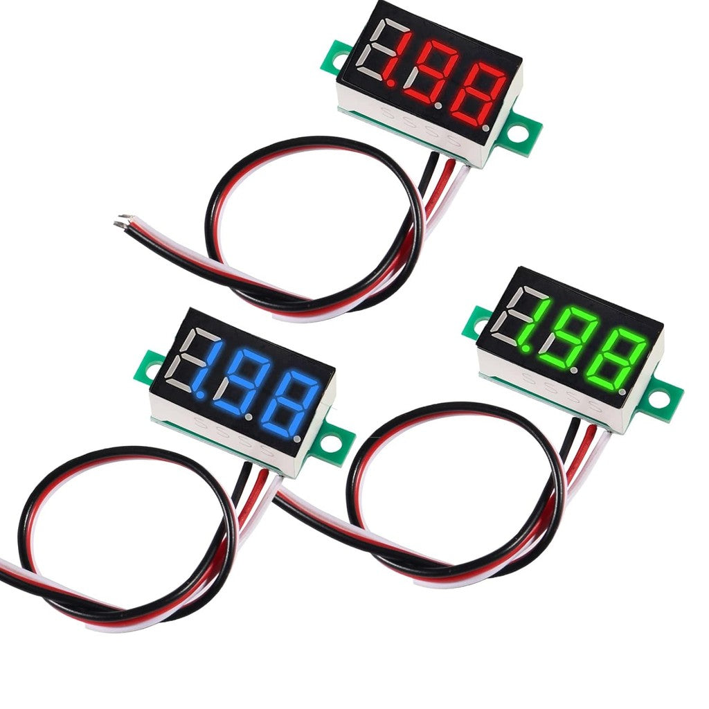 0.28 0.36 0.56 Inch 2.5V-40V Mini Digital Voltmeter Voltage Tester Meter RED/BLUE/YELLOW/GREEN LED Screen