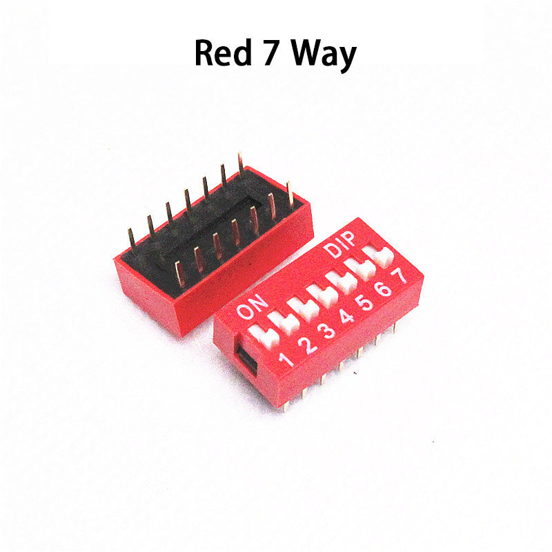 Fulabs 10PCS Slide Type Switch Module 1 2 3 4 5 6 7 8 9 10 12 Bit 2.54mm Position Way DIP Red Pitch Toggle Switch Red Snap Switch