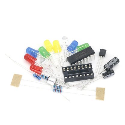 Fulabs CD4017 Colorful Voice Control Rotating LED Light Kit Electronic Manufacturing DIY Kit Spare Parts Student Laboratory
