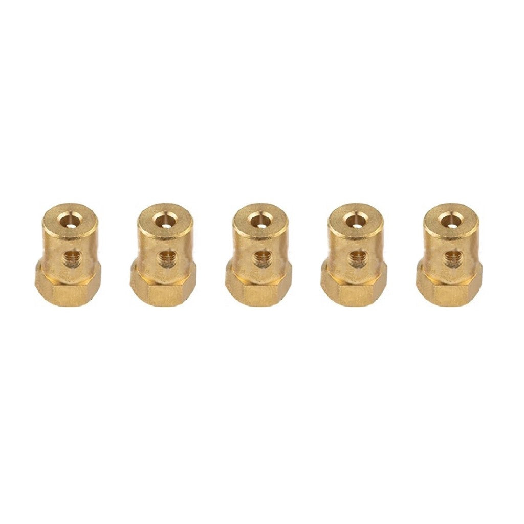 5PCS Hex Coupling Hexagonal Brass Connector Connecting Shaft Copper Connector for Motor Wheel DIY Robot Car Chassis
