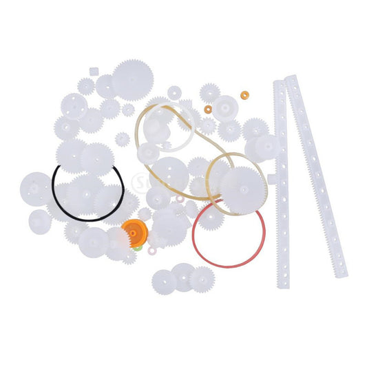 75pcs Plastic gear/rack/ pulley/ belt/Worm gear/Single-and double-gear/8-56 teeth