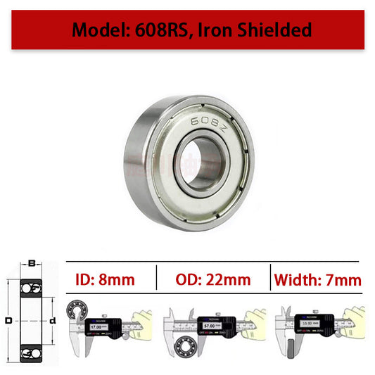 10pcs 608rs Stainless Steel Skateboard Bearings Skateboard Roller Wheel Bearings